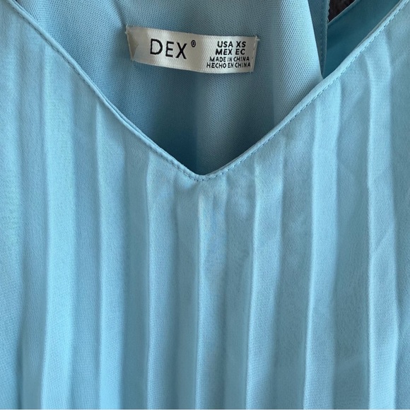 Dex Light Blue Pleated Midi Dress - Picture 5 of 6